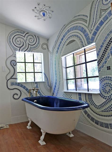 Choose silver square mosaic tiles for the walls, while pick white ones for. Bathroom Mosaic | Hometalk