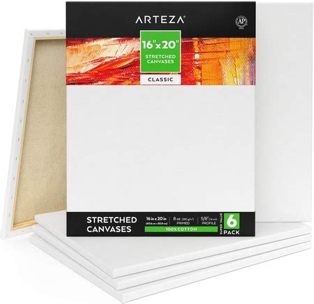 Classic Stretched Canvas X Pack Of Arteza
