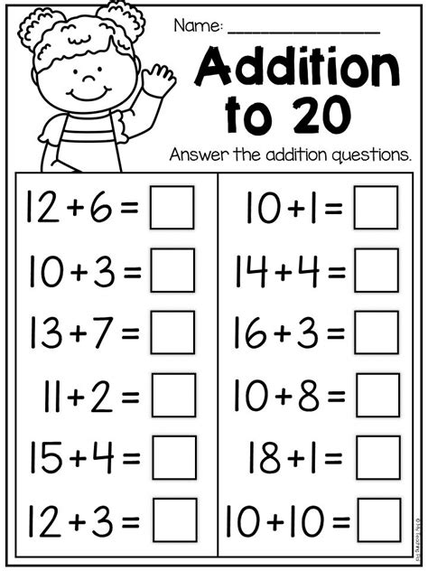 Addition Activities For First Grade Math Worksheets Kindergarten Math