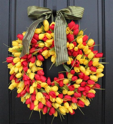 Wreaths Spring Wreath Tulips For Spring Easter Wreaths Easter Decor