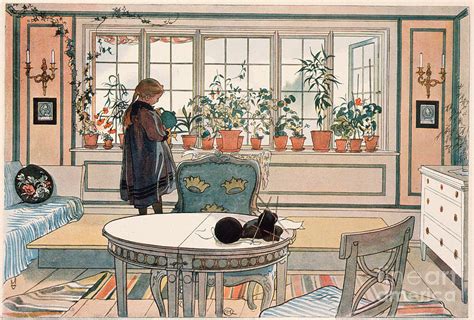 The Flower Window Painting By Carl Larsson Pixels