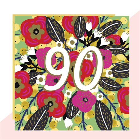 90th Birthday Floral Card By Lottie Simpson