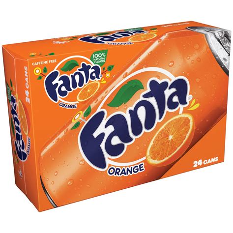 Fanta Orange Soda Fruit Flavored Soft Drink 12 Fl Oz 24 Pack