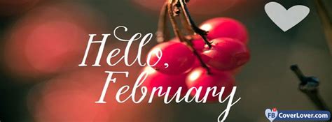 Hello February Cherry Love Seasonal Facebook Cover Maker