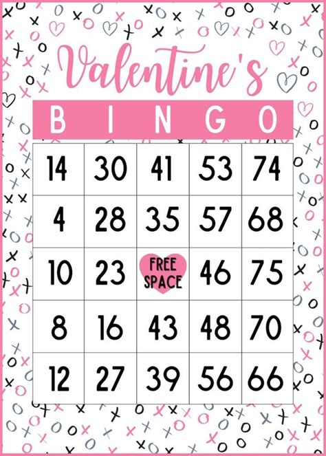 Valentine Bingo Free Printable Cards For Up To 30 Players Looking For