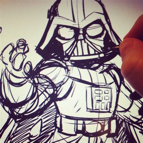 Someone Is Drawing A Darth Vader Character