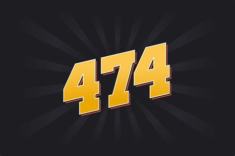 Number 474 Vector Font Alphabet Yellow 474 Number With Black