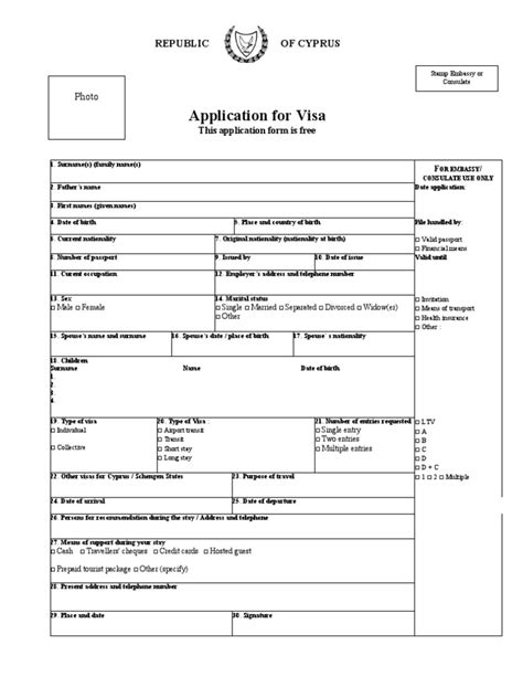 Application For Cyprus Visamalaysia Cyprus Embassy Travel Visa