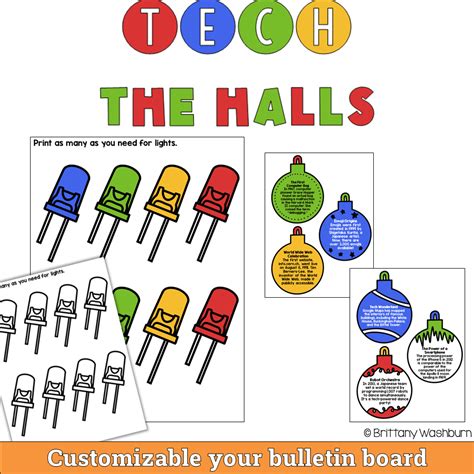 Tech The Halls Technology Facts Ornaments Bulletin Board Kit