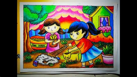50 contoh poster dan slogan bertema lingkungan menarik. How to draw | Cara Mewarnai Gradasi Crayon/Oilpastel ...