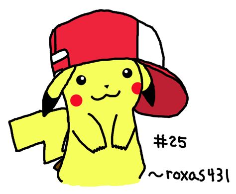 Pikachu Wearing Ashs Hat 2 By Roxas431 On Deviantart