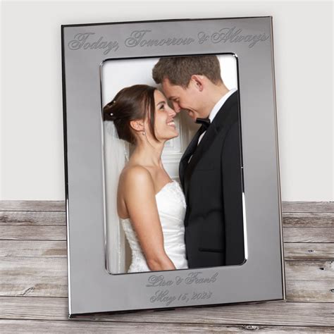 Engraved Silver Wedding Picture Frame Tsforyounow