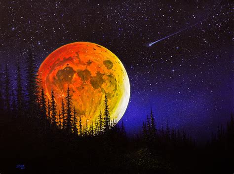 Hunters Harvest Moon Painting By Chris Steele