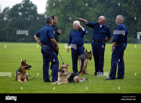 Police dog team search the playing fields of Soham Village College