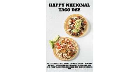 Celebrate National Taco Day With Chronic Tacos Limited Time Offer