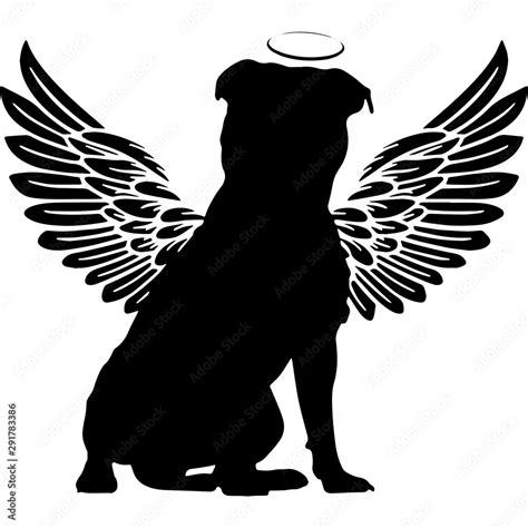 Pet Memorial Angel Wings Staffordshire Bull Terrier Dog Silhouette