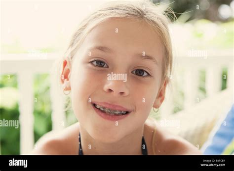 Smiling Braces Blonde Hi Res Stock Photography And Images Alamy