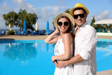 Couple Near Swimming Pool Summer Vacation Stock Image Image Of Space Beautiful 190783725