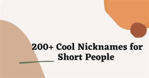 Cute And Cool Nicknames For Short People