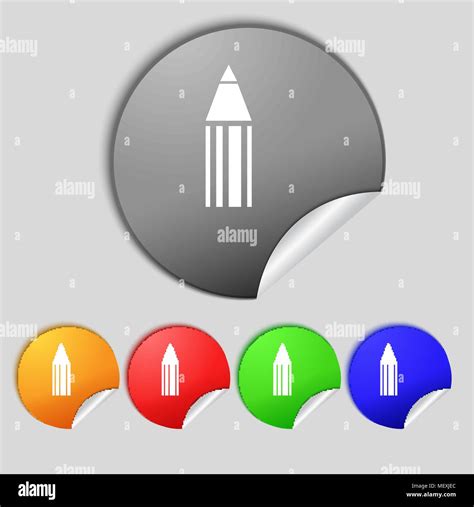 Pencil Sign Icon Edit Content Button Set Of Colored Buttons Vector