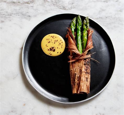 This is a simple and neat and fresh style, artwork ppt template. Asparagus wrapped in Paperbark served with Egg Yolk Puree | Asparagus dishes, Stuffed peppers ...