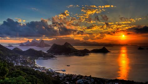 Sunset At Rio De Janeiro Brazil Beautiful 1024 × 581 Sunset