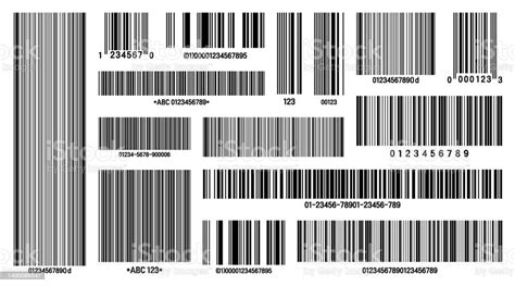 Set Of Product Barcodes Identification Tracking Code Serial Number