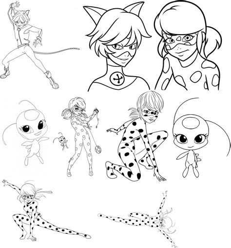 Miraculous Lady Bug E Cat Noir Para Imprimir E Colorir Joaninha Milagrosa Joaninha