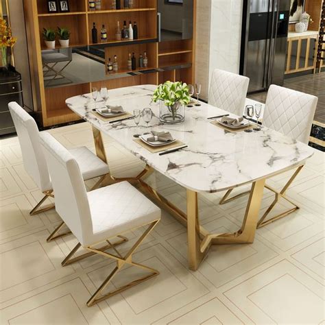 47 Luxury Marble Top Dining Table To Make Modern Looks Marble Dining