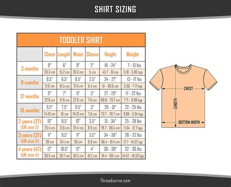 Shirt Sizes Charts Women Men Kids Toddlers Get The 43 Off