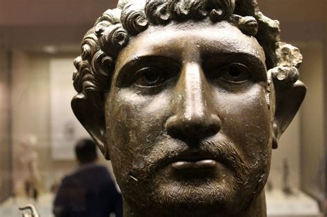 Ancient Rome Echiromani Bronze Head Of The Emperor Hadrian