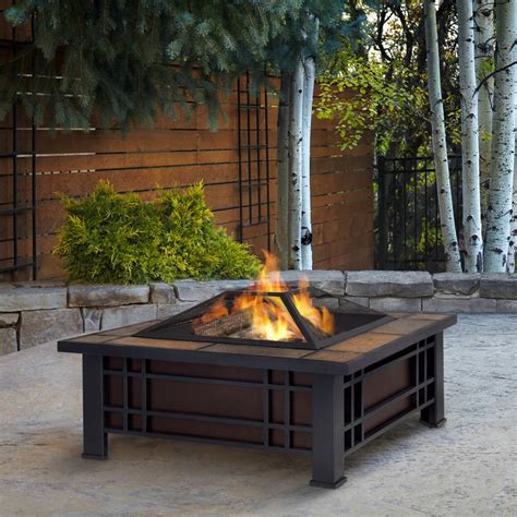 Real Flame 336 In W Black Steel Wood Burning Fire Pit At