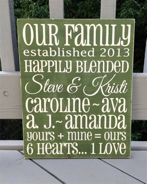Blended Family Customized Sign hand painted wooden by SignedbyMe | Blended family quotes, Custom ...