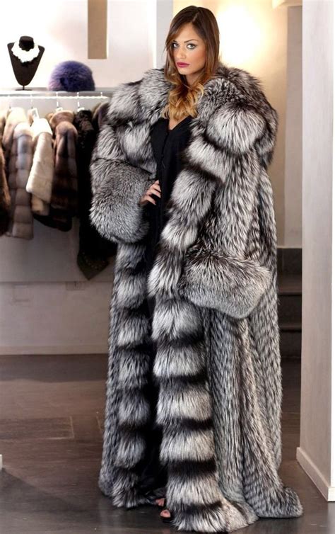 Silver Fox Fur Coat Ll Pelzmantel Anziehsachen Pelz