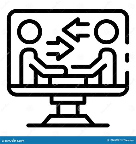 Online Internship Icon Outline Style Stock Vector Illustration Of