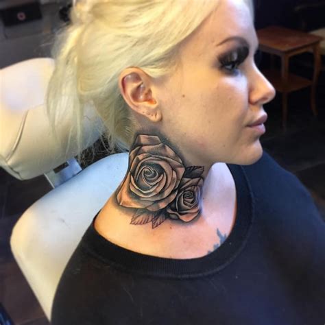 15 Neck Tattoo Designs Ideas Neck Tattoos Women Rose Neck Tattoo