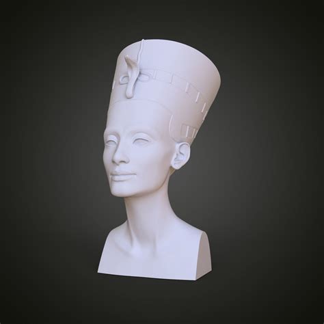 restored bust of egyptian queen nefertiti 3d model 3d printable cgtrader