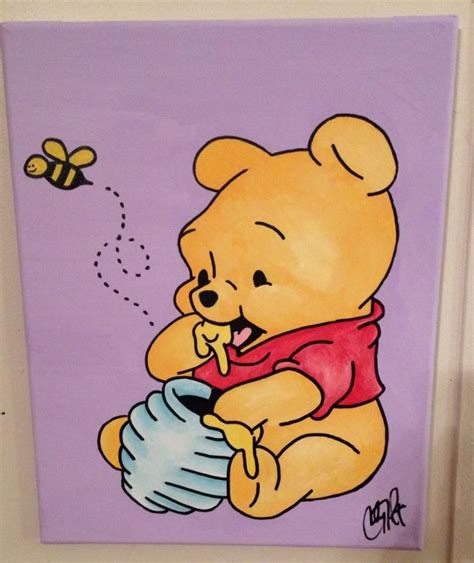 Check out our cartoon painting selection for the very best in unique or custom, handmade pieces from our paintings shops. Baby Pooh canvas by Cody Haga | Disney canvas art, Small ...