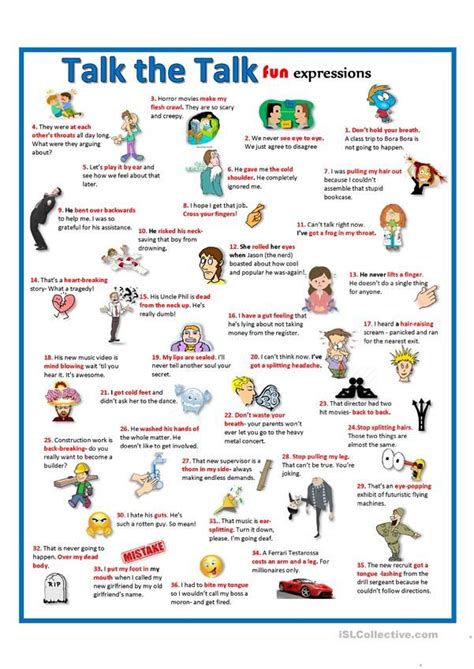 Maybe you would like to learn more about one of these? Funny Parts of the Body Idioms + Speaking Cards + Glossary ...