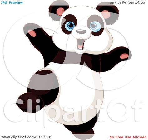 Cartoon Of A Cute Panda Dancing Royalty Free Vector Clipart By