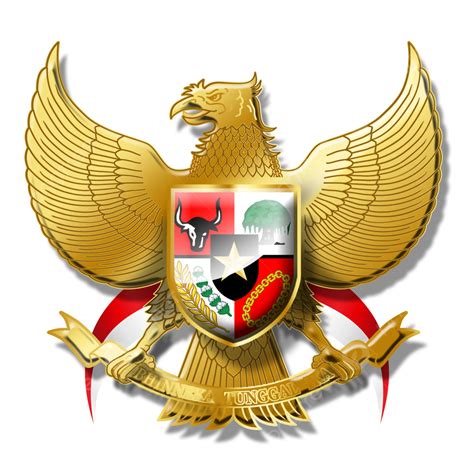 Gambar Logo Lambang Garuda Pancasila Bahasa Indonesia Dengan Ilustrasi Bendera Pancasila