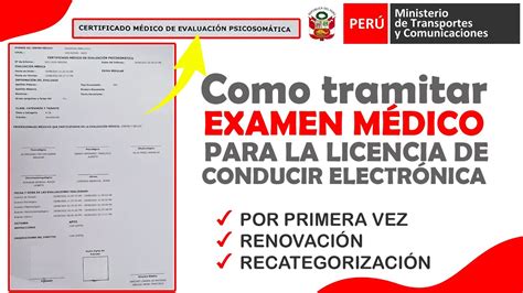 Como Tramitar Examen Medico Para Licencia De Conducir Electronica