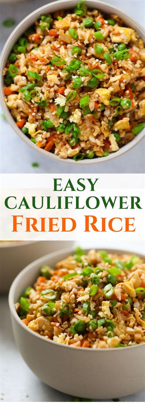Add a splash more oil to skillet if it seems dry, then add drained grated cauliflower and season with salt and. Easy Cauliflower Fried Rice | Recipe | Easy cauliflower ...