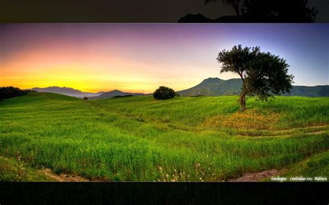 Sunset Landscapes Nature Fields Hdr Photography Photo