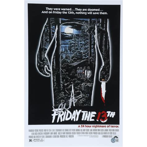 Kevin Bacon Signed Friday The 13th 12x18 Photo Beckett Pristine
