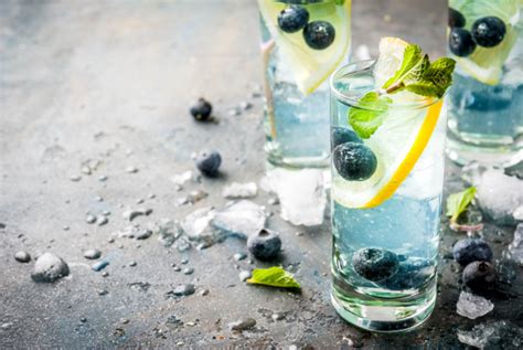 Premium Photo Summer Refreshment Drinks Blueberry Lemonade Or Mojito