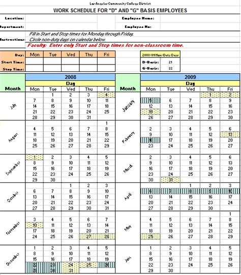 Editable Work Schedule Maker Template 100 Free Excel Templates