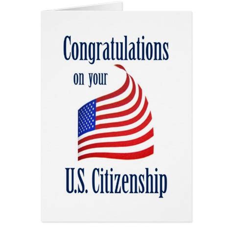 Congratulations Us Citizenship Us Flag Greeting Card Zazzle