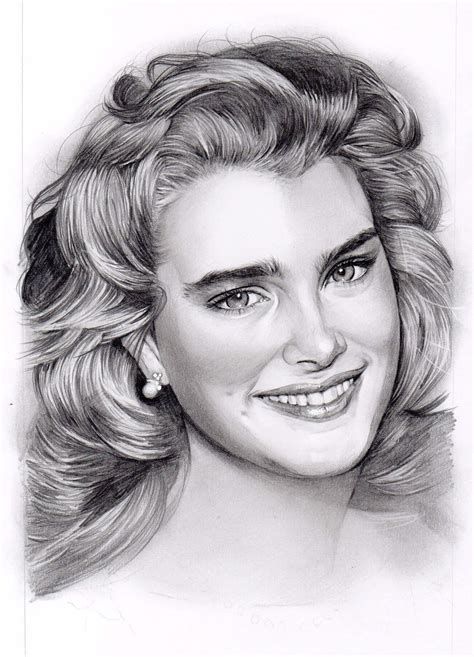 Namil Art Pencil Portrait Drawing Into Memory 1980s Brooke Shields