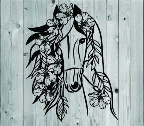 Floral Horse Svg Horse Head Svg Cut Files For Cricut Etsy